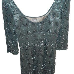 Shail K. Gray Beaded Dress 6